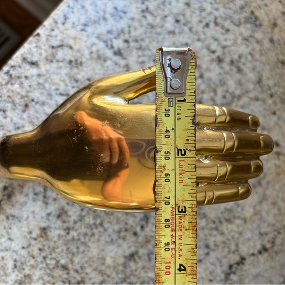 Brass hand hook tie back coat hanger - Picture 9 of 9